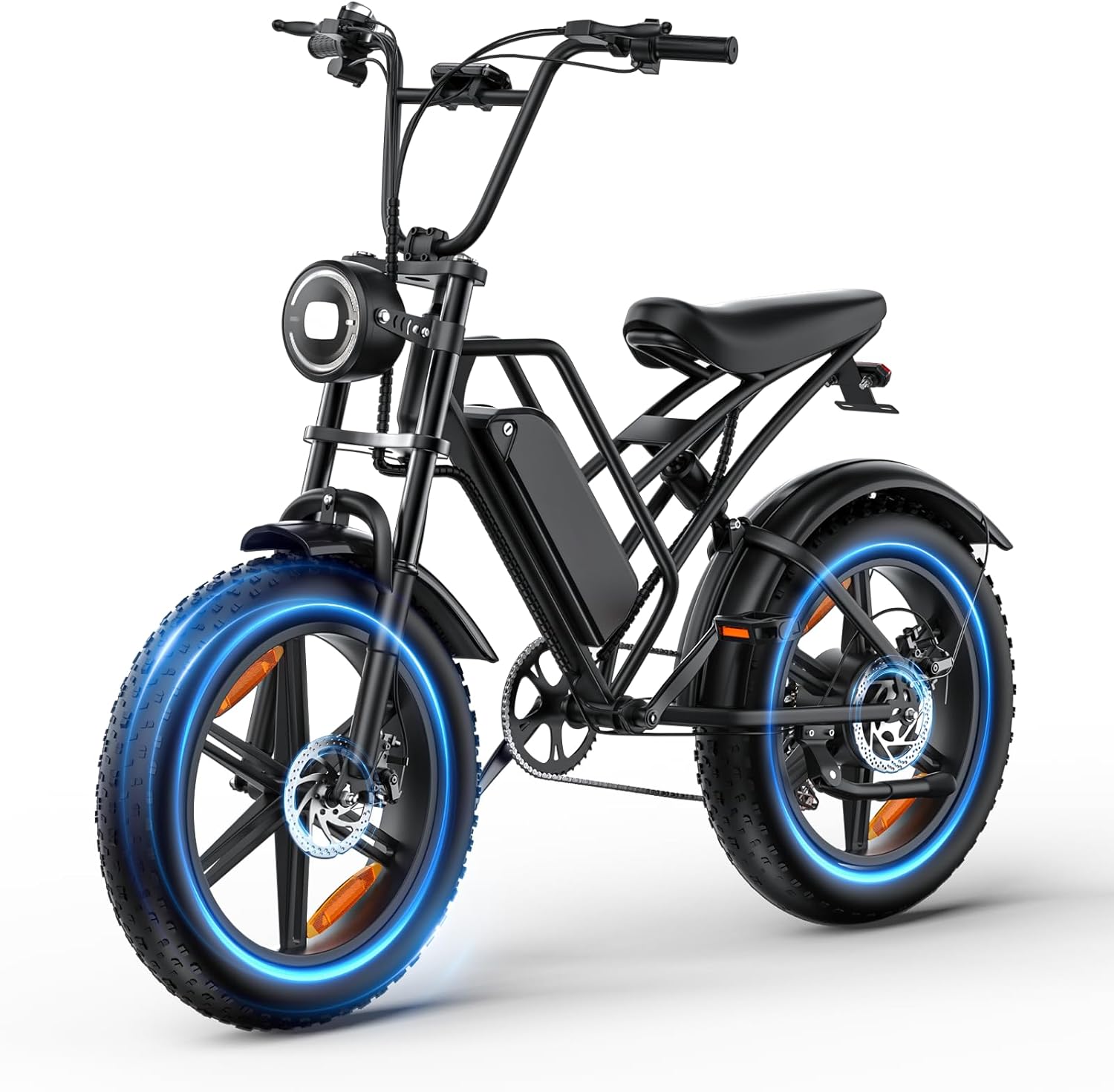 Vélo Électrique E500 1000W Adulte, 20" Pneus Larges, Batterie 48V Amovible