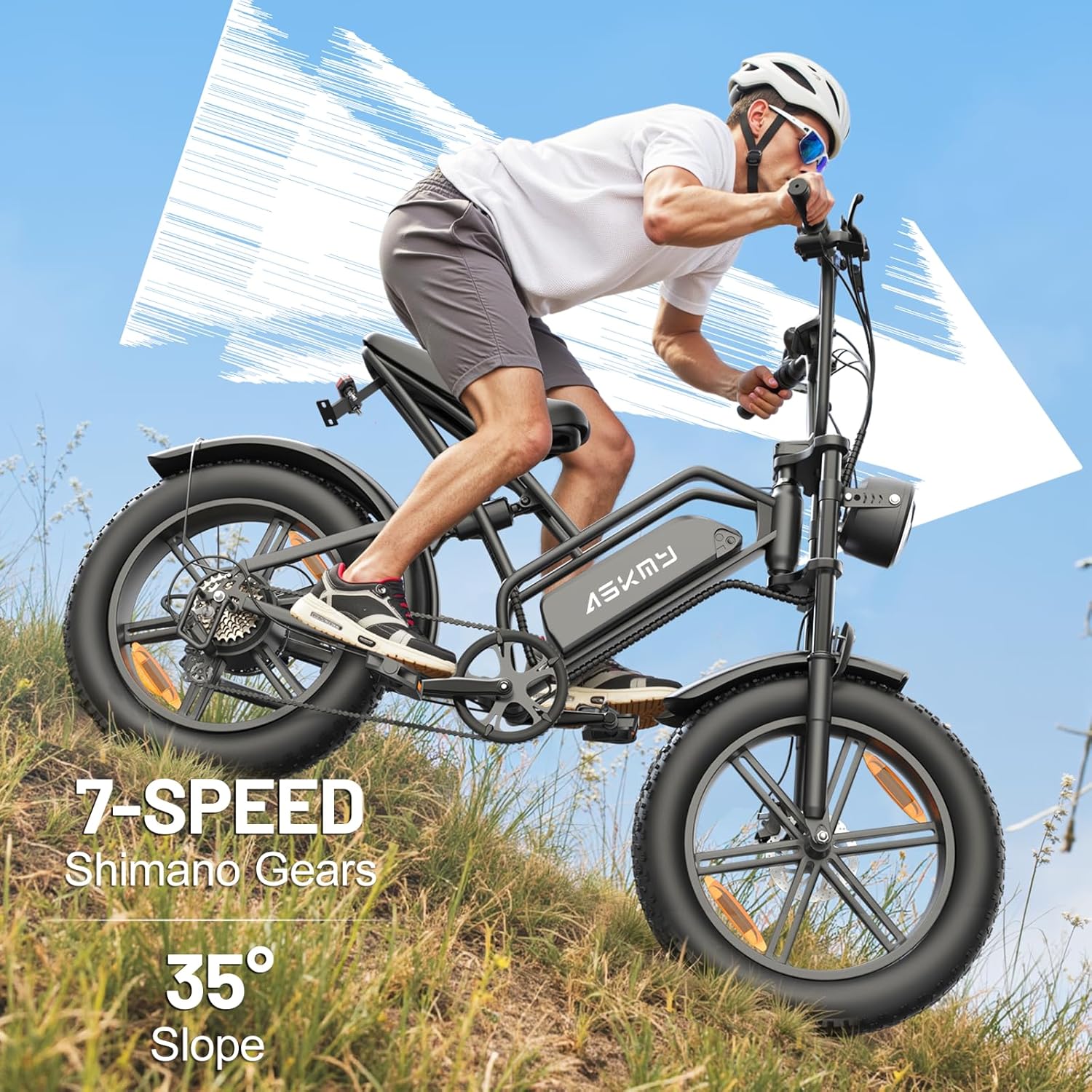 Vélo Électrique E500 1000W 20" Fat Tire Tout-Terrain 48V Batterie